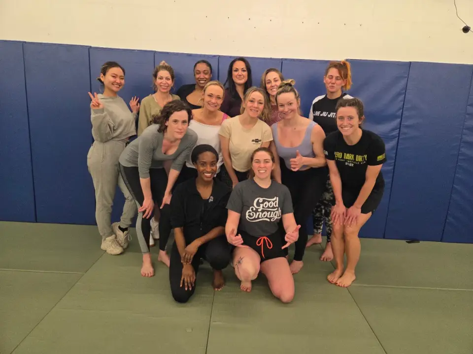 Members of the women's only jiu jitsu class at Alive in Kansas City